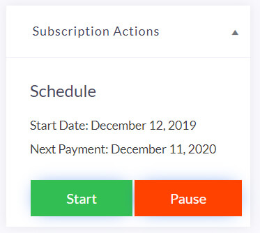 Subscription Pause & Run Functionality