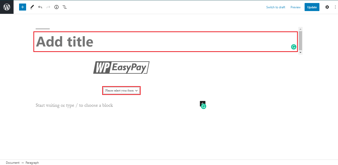 Add Title WPeasypay