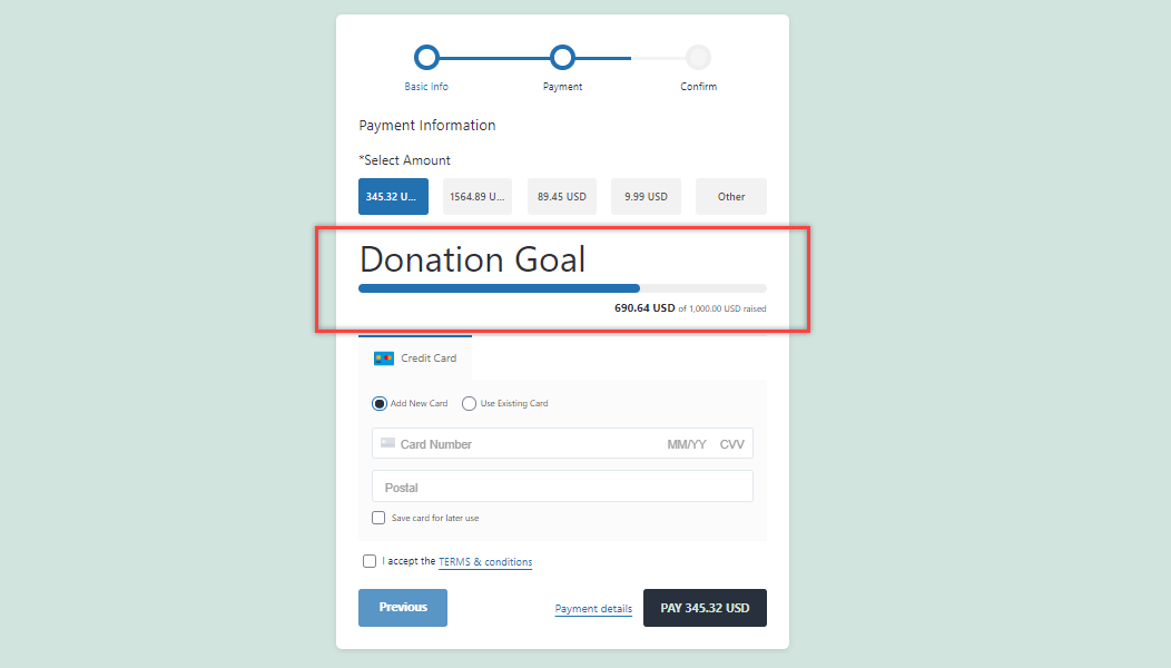 donation goal target