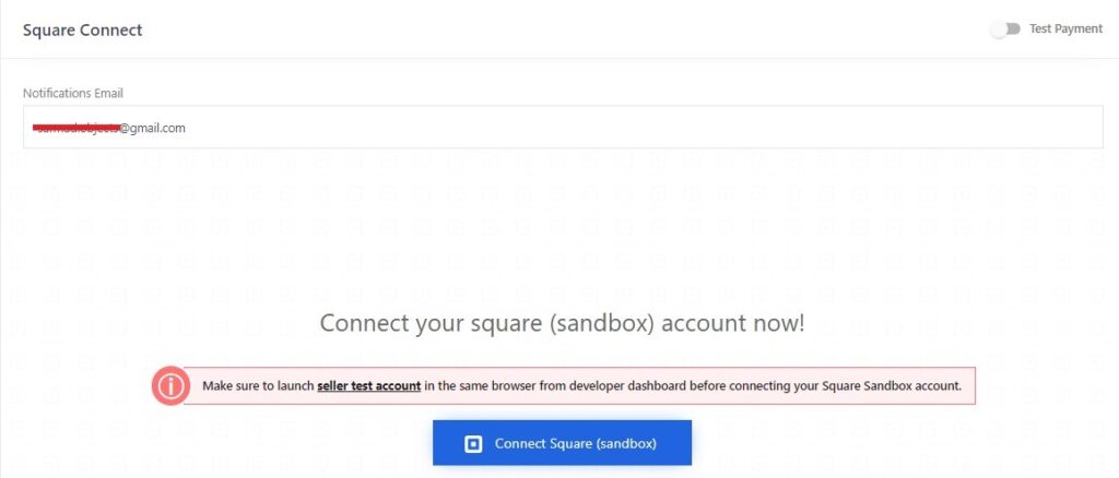 Connect your Square Sandbox account