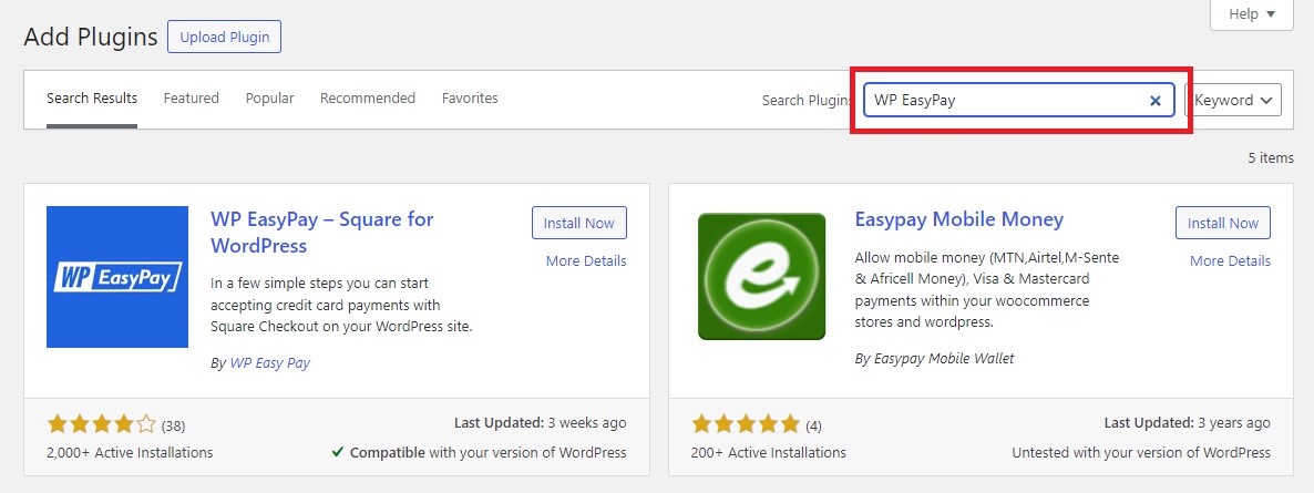 Image of the WP EasyPay plugin interface showcasing its features and settings.