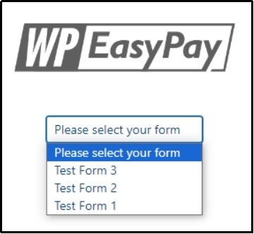 Selecting the WP EasyPay block in the WordPress editor to add to a page.